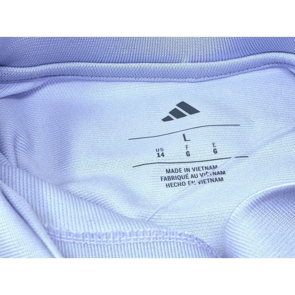 adidas Youth Polo Dress + Bike Shorts 2-pc Set Purple Violet Girls Size L (14)
